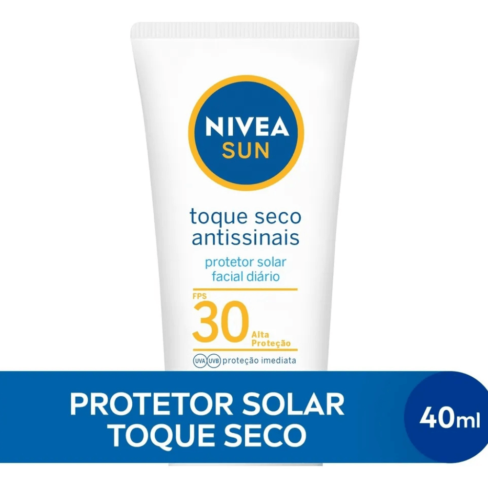 Protetor Solar Facial Nivea FPS 30 Toque Seco Antissinais 40ml